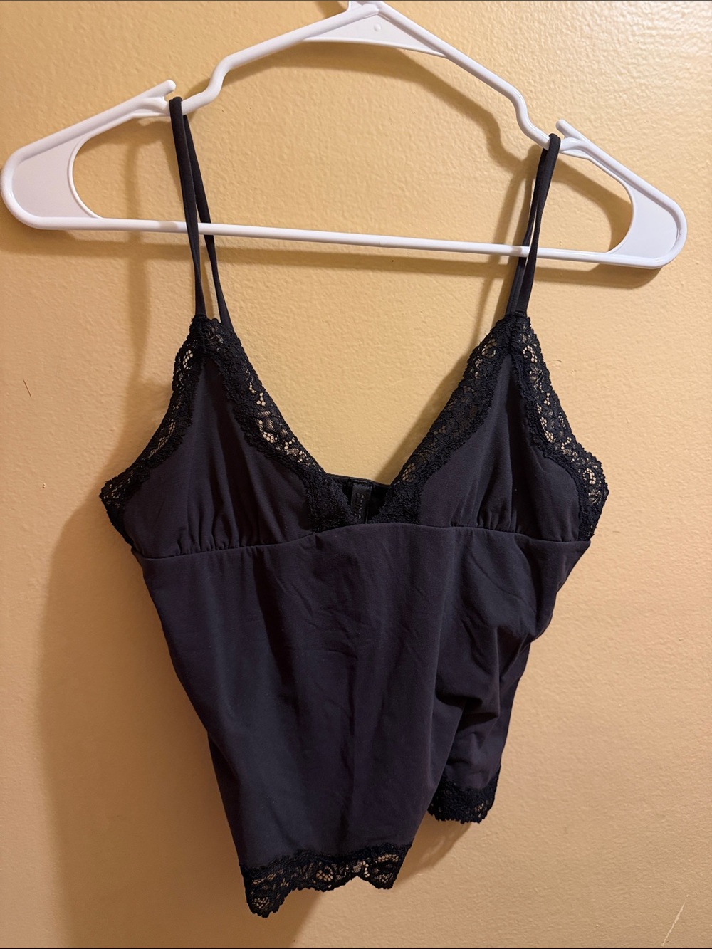 Skims Black Lace Trim Cami Top - Women Intimates